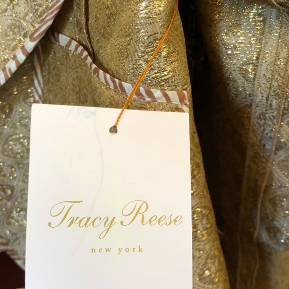 NWT Tracy Reese Gold Brocade Striped Jacket Sz 4 - Picture 8 of 8